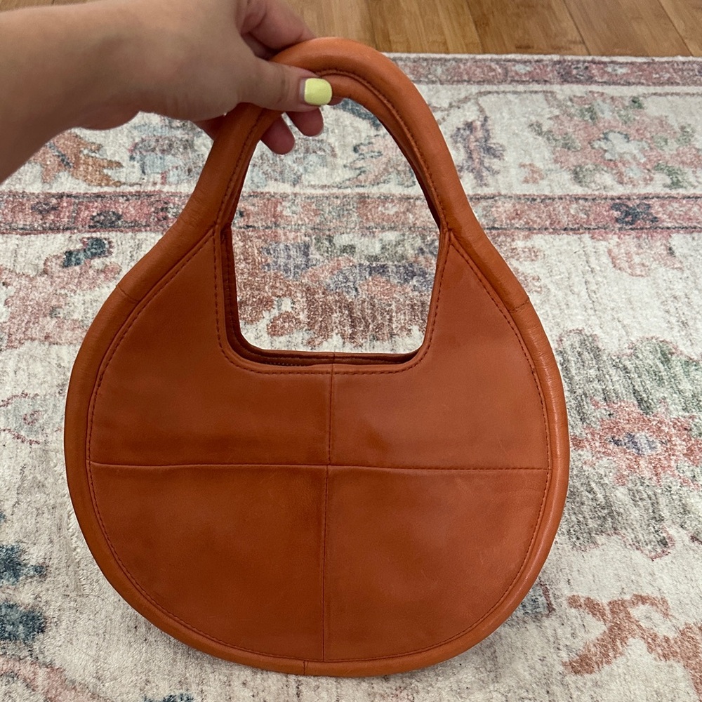 Anthropologie Round Orange Shoulder Bag
